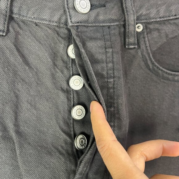 NWT Pacsun Womens‎ 25 Black High Rise Rolled Short Button Fly Cuffed Flat Front - Picture 3 of 9